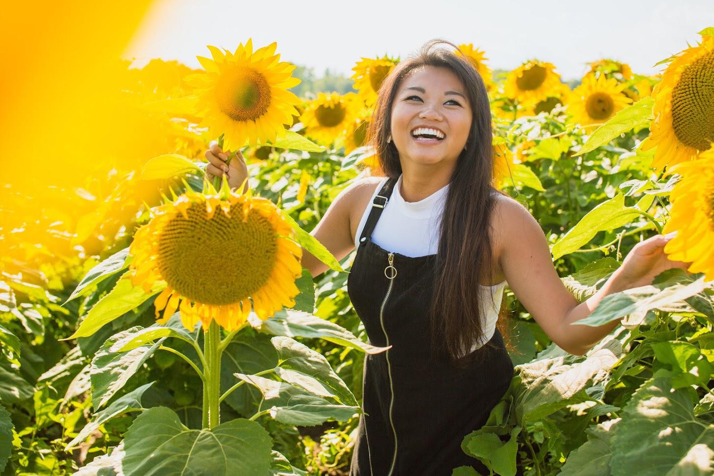 Lady in Sunflower Field